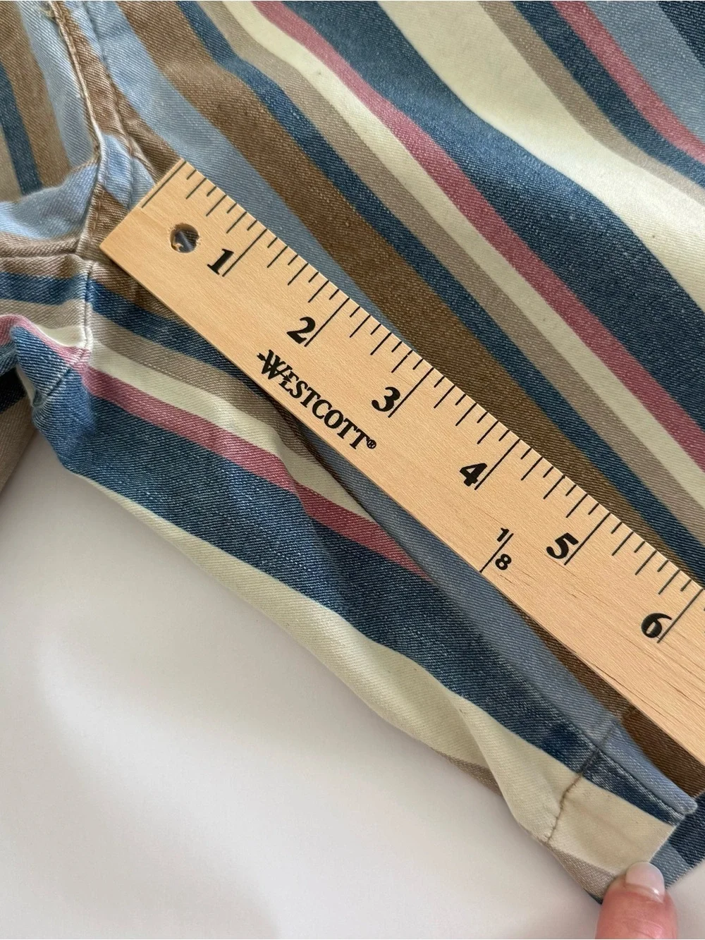 Vintage Ruff Hewn Striped Pleated Men’s Shorts Size 32 X 7” Granpa Chic 80s 90s